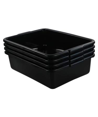 Teyyvn 13 L Plastic Bus Box Commercial Utility Box 4-Pack Black