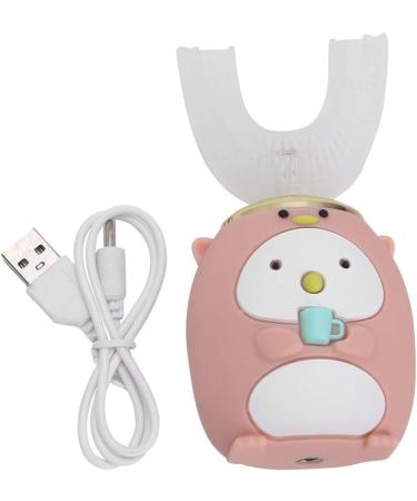 Kids Electric U-Shaped Silicone Toothbrush - Rechargeable Sonic Toothbrush, Cartoon Design, IPX7 Waterproof (Pink, 2-6 Years) - Buy Online on GoSupps.com