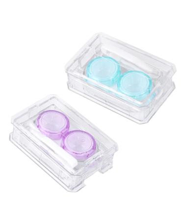 Gleavi 2st mini container for colored contact lenses storage container storage container contact lens container and solution carrying bag lentil holder lentils cleaning case cute. As shown as shown 8x5cm