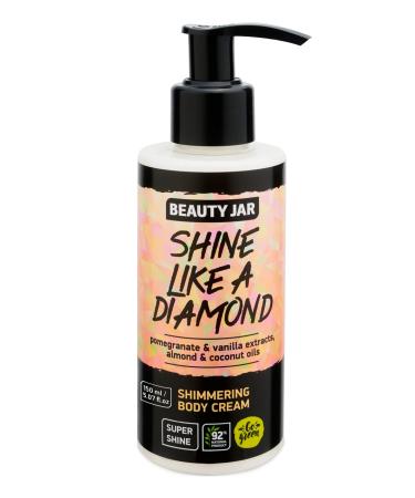 SHINE LIKE A DIAMOND Shimmering Body Cream 5.07 fl oz - antioxidant formula nourishing and moisturizing effect skin glow handmade cosmetics - Almond and Coconut Oils
