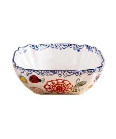 Soup Bowl Ceramic with Handle Japanese-Style Hand Painted Glaze Tableware Salad Noodles Kitchenware
