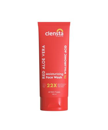 Clensta Aloe Vera Moisturizing Face Wash | 3.38 Fl Oz (100ml) | Gentle & Hydrating Facial Cleanser | with Hyaluronic Acid for Dry & Sensitive Skin