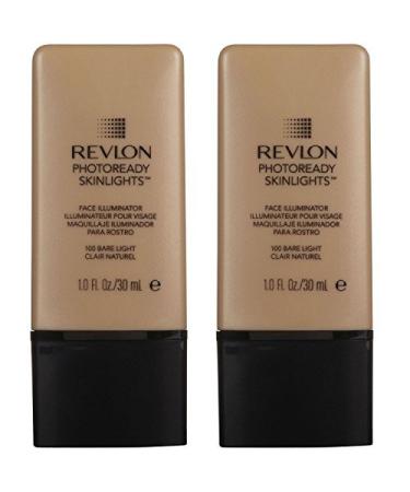 (TWO PACK) Revlon Photoready Skinlights Face Illuminator 100 Bare Light 1.0 fl. oz.