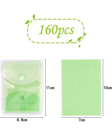 Jagowa Green Tea Oil Blotting Paper - 160 Sheets | Natural Oil Control for Men, Women & Students | Facial Tissue for Portable Oil Absorption - Buy Online on GoSupps.com