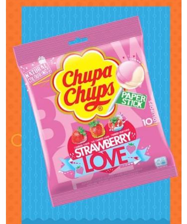 Chupa Chups Strawberry Love Lollipops Bulk Sweets for Party Bags 3 Assorted Flavour Lollies Sweet Bulk Pink Lollypops Mix for Sweet Sharing Chupa Chup Party Sweet Lolly 3x10 pack + Cheeroo Magnet - Buy Online on GoSupps.com