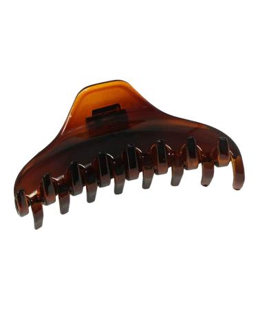Parcelona French Boss Thin and Narrow Medium Tortoise Shell Covered Spring Jaw Hair Claw Clip Clutcher Clamp