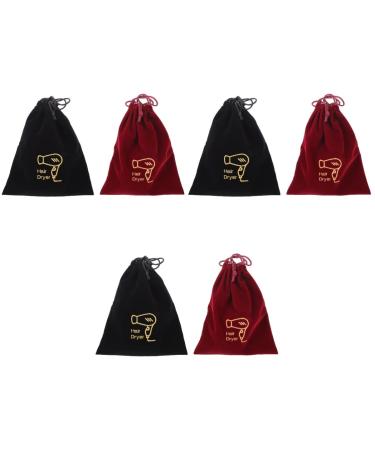 KALLORY 6 Pcs Storage Bag Makeup Travel Bag Canvas Drawstring Bag Storage Organizer Hair Dryer Travel Rack