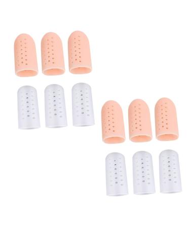 Toe Protector Cushion 6 Pairs Splitter Foot Protectors for Feet Silicone Gel Thumb Protector Toenail Cap Covers Silicone Protective Covers Protective Cases Useful Caps Toe Caps Assorted Color 4.3x1.7cm