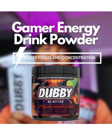 Dubby Gamer Energy Drink Powder - Sugar Free Jitter-Free Nootropics Watermelon Guava Lime Flavor - 30 Servings - International Shipping - Buy Online on GoSupps.com