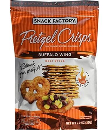 Snack Factory Pretzel Crisps Buffalo Wing 7.2oz Pouch, Pack of 4 - Delicious Snack! - Buy Online on GoSupps.com