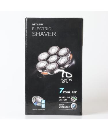 Qhecomce Head Shavers for Men 6-in-1 Elctric Razor for Bald Men 7D Wet/Dry Cordless Men's Electric Shaver Waterproof Grooming Kit - Wireless and Type-C Charging (Black&Silver) - Buy Online on GoSupps.com