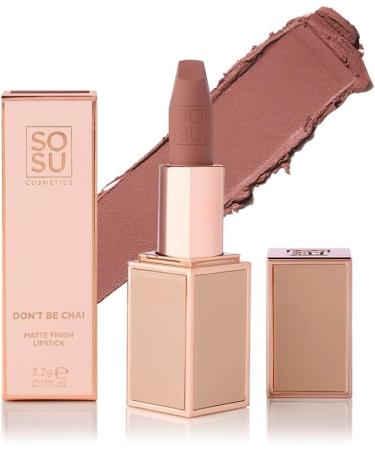 SOSU Cosmetics Dont Be Chai Matte lipstick longlasting highly pigmented lipstick in warm brown with matte finish jojoba oil and hyaluronic acid soft lips - Buy Online on GoSupps.com