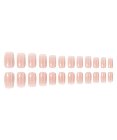 YOXIER Long-lasting Nail Art Stickers 1 Set Waterproof Gel Fake Nails Diy Kit with Glue File Press-on Full Cover French Tips Artificial Accessories for Women C