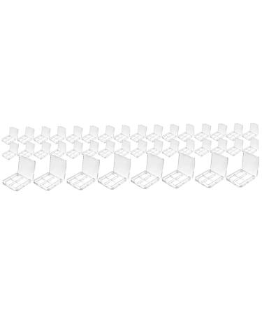 Healeved 40 Pcs Boxes Eye Shadow Box Empty Makeup Samples Eyeshadow Pallets 4 Grid Make up Transparent Box 6x6cmx4pcs Transparentx4pcs
