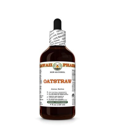 Oat Straw Alcohol-Free Liquid Extract Organic Oats Straw (Avena Sativa) Dried Tops Glycerite Natural Herbal Supplement Hawaii Pharm USA 4 fl.oz 4 Fl Oz (Pack of 1)