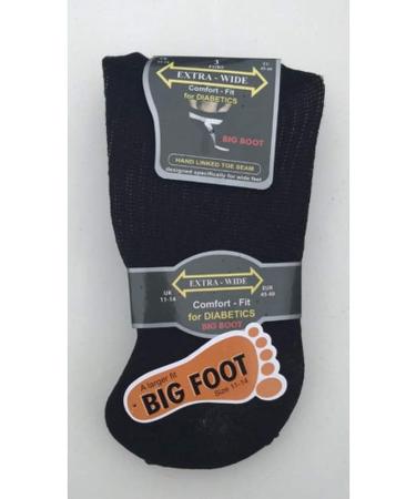 Men's Extra Wide Comfort Fit Diabetic Socks (3 Pairs) US 7-12 Navy/Black - Wide Feet Support - Buy Online on GoSupps.com