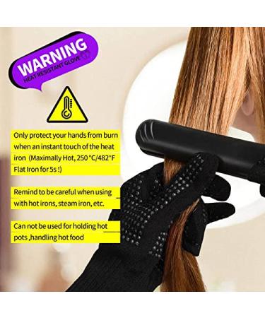 Teenitor Heat Resistant Gloves for Hair Styling - Silicone Bump Mitts for Curling & Flat Irons - Universal Fit, Black - Buy Online on GoSupps.com