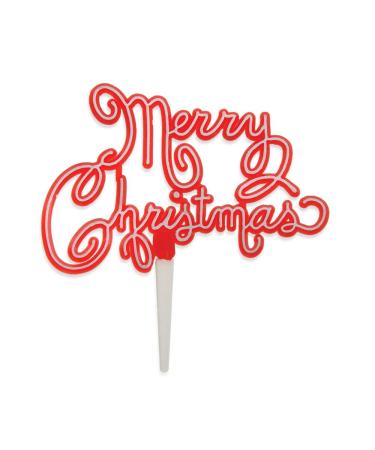 Nostalgic Script Motto Cake Topper Red