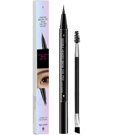 Crayon sourcils portable 2 en 1 - Marron fonc - Cheveux naturels et imperm ables - Finition pour une utilisation quotidienne - Buy Online on GoSupps.com