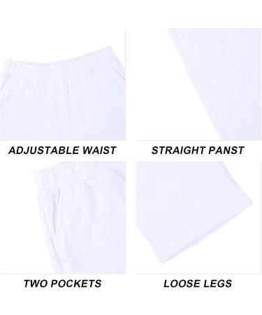 CTU Men's Linen Beach Set: Long Sleeve V-Neck Shirt & Yoga Pant, White - Summer Vacation Essential - Buy Online on GoSupps.com