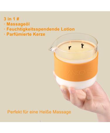 ANSOYER Massage Candle - Bourbon Whisky & Vanilla 300g | Soothing Aromatherapy for Relaxation - Buy Online on GoSupps.com