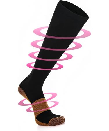 Weekend Peninsula Compression Stockings for Men & Women - 5 Pair Knee Socks for Sports Travel & Pregnancy - Medical Compression L-XL in Black & Brown - Buy Online on GoSupps.com