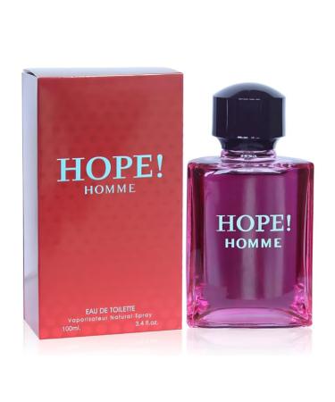 Hope Cologne for Men Eau De Toilette Natural Spray|Fruity and Floral Scent|Elegant and Classic Fragrance for all Skin Types|Casual and Formal Wear 3.4 Fluid Ounce/100 Ml