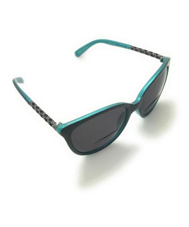 Women's Bifocal Cateye Sunglasses Sun Readers Reading Glasses Maximum UV Production (Aqua 2.50) 2.5 Aqua