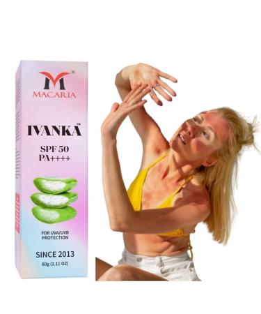Macaria Cosmetics Ivanka Beaty Beach Defense Cream Sunscreen with Broad Spectrum SPF 50 Fast Absorbing Sunscreen WaterResistant UVAUVB Sun Protection