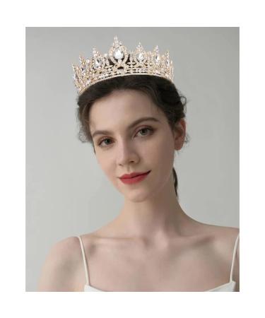 ATODEN Gold Crystal Crown Tiara for Women - Wedding, Birthday, Prom, Bridal Hair Accessories - Buy Online on GoSupps.com