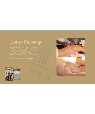 Lotus Massage Herbal Ostrich Fat Ointment - 100% Natural Relief in 145 gm Glass Jar | International Shipping Available - Buy Online on GoSupps.com