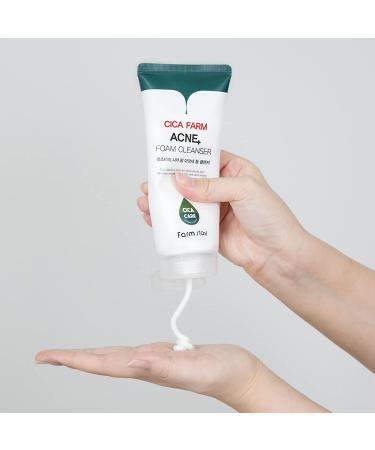 FARMSTAY CICA FARM Acne Foam Cleanser - Gentle Facial Cleanser for Acne-Prone Skin - Clears Blemishes - 6.08 fl oz - International Shipping Available - Buy Online on GoSupps.com