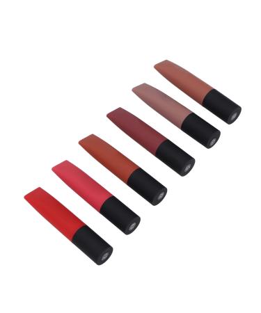 Lip gloss matte lip color matte texture safe harmless easy to color with 6 pieces makeup lip glaze set B