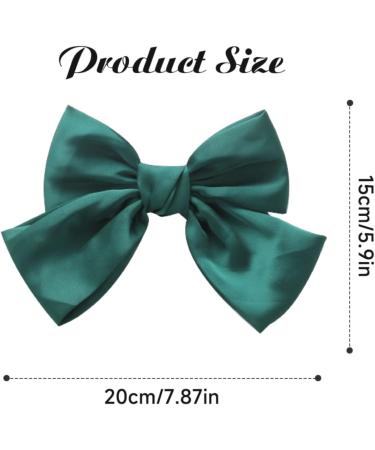 MISSTARS Bow Hair Clip Hair Bows for Women Big Bowknot Hairpin French Hair Clips Solid Color Soft Satin Silky Hair Bows for Women Girls (Green) - Buy Online on GoSupps.com