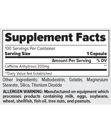 FINAFLEX Pure Caffeine - 100 Capsules for Energy & Focus | Mental Alertness Supplement for Men & Women | Caffeine Anhydrous - 100 Servings - Buy Online on GoSupps.com