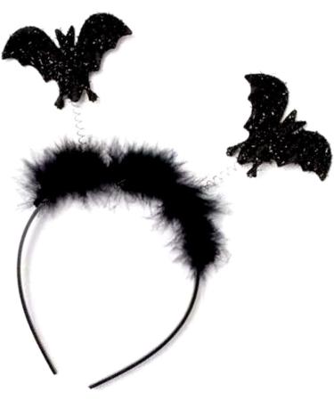 Halloween Black Glitter Bat Headband Boppers Fancy Dress Alice Hair Band for Women Girls by Glitz4Girlz - Buy Online on GoSupps.com