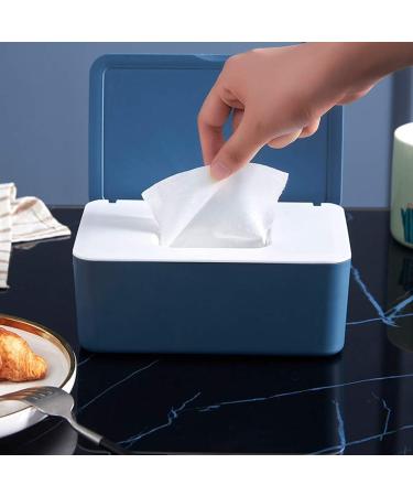 QKFON Storage Box for Wet Wipes - Stylish Blue & White Tissue Holder for Home & Office | Organize Dry & Wet Tissue Paper Napkins & More - Buy Online on GoSupps.com