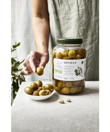 Odysea Organic Green Olives in Brine 1kg - Buy Online on GoSupps.com
