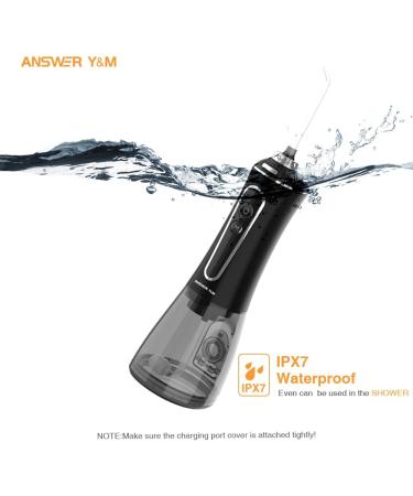 Oral Irrigator Test Winner 2024 | Cordless 300ML IPX7 Water Flosser for Home & Travel | Best for Braces & Bridges - New Black - Buy Online on GoSupps.com