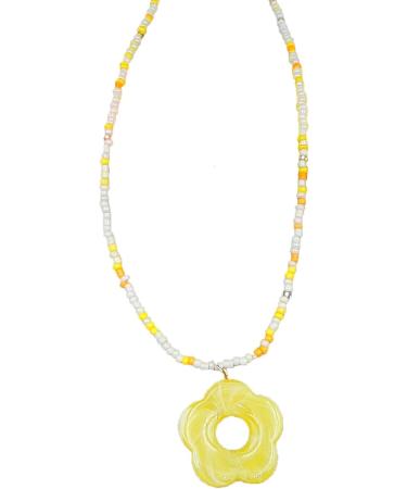 Vsilay Lianxue Colorful Floral Pearl Necklace | Cute Acrylic Beads Collarbone Chain | Fashion Jewelry for Women & Girls - Buy Online on GoSupps.com