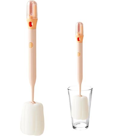 Bottle Sponge Brush - Water Bottle Cup Sponge with Extended Handle - Multi-Function Bottle Cleaner Sponge Brushes for Cleaning Baby Bottle Mugs Kitchen Glasses Pink - Buy Online on GoSupps.com