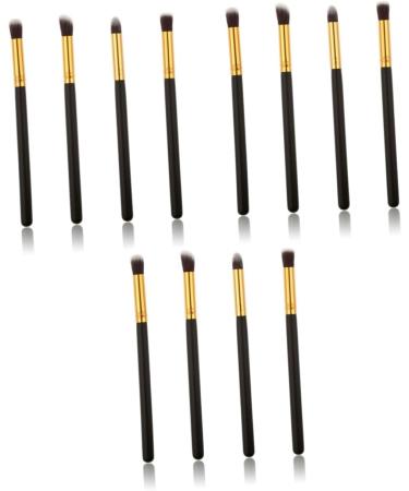 Baluue 12 Pcs Eye Make-up Brush Kit Eye Makeup Brushes Eye Cosmetic Brushes Eyeshadow Stick Makeup Pencil mediumx3pcs Black+goldx3pcs - Buy Online on GoSupps.com