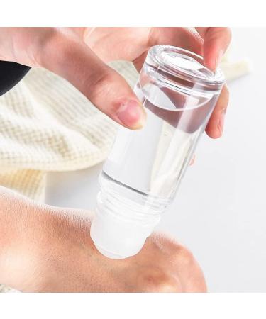 2Pcs 30ml Clear Glass Deodorant Roller Bottles | Plastic Roller Ball, Black Lid | Essential Oil, Empty Containers - Buy Online on GoSupps.com