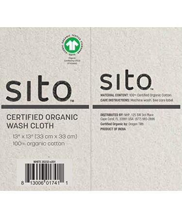 Dr. Mercola Organic Cotton Wash Cloth 13x13 - White | Non GMO & GOTS Certified - Buy Online on GoSupps.com