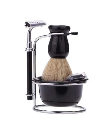 MEICOLY 5 in 1 Shaving Kits for Men Set,Badger Stainless Steel Stand Holder,Manual Razor,Blades,Shaving Brush,Shaving Bowl, Father Day Gift,Men Gift Set 5pcs Set Men's Hair Shaver