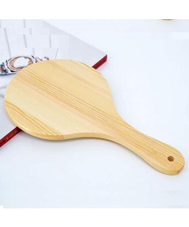 Handmade Wooden Handle Portable Round Cosmetic Mirror for Home and Travel Makeup Use - Buy Online on GoSupps.com