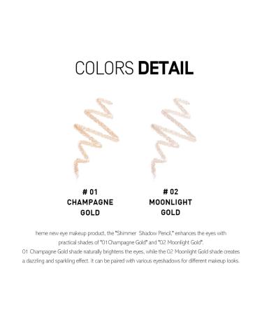 HEME Shimmer Shadow Pencil 0.31g (02 Moonlight Gold) - Illuminate Your Eyes with Long-Lasting Shine | International Shipping Available - Buy Online on GoSupps.com
