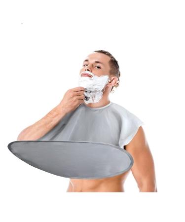 Beard Trimmer Catcher Beard Shaving Apron Bib Moustache Grooming Kit with Shaping Tool for Men's Trimming Hair Cutting Cape (BLACK)