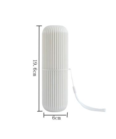 Travel Toothbrush Case Holder - Portable Plastic Toothpaste Storage Cup for Outdoor Trips - Beige - Buy Online on GoSupps.com