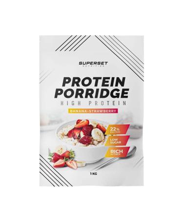 SUPERSET NUTRITION Superset Nutrition - Protein Porridge (1kg) - Oat flakes - Delicious low-sugar protein porridge - Strawberry Banana